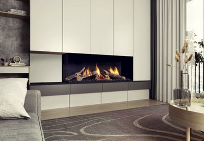Ortal: Two Sided Corner Fireplace 60H Long Logs