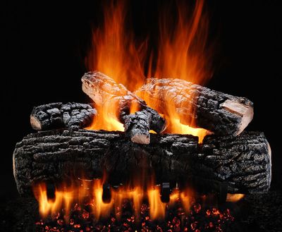 Hargrove: 21" Blazing Pecan Charred Log Set